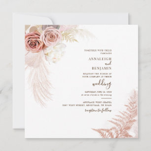 Convite Casamento de Palmas Secas Terracotta com Grass Mod