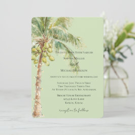 Convite Casamento de Palmeira Tropical Verde