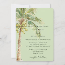 Convite Casamento de Palmeira Tropical Verde  
