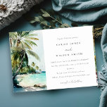 Convite Casamento de Palmeiras de Palmeiras de Areia Tropi<br><div class="desc">Coleção Tema de Palmeiras Tropicais de Cores d'Água.- É um elegante roteiro aquarela Ilustração de palma tropical em praia perfeita para seu casamento e festas de praia tropical. É muito fácil personalizar, com seus detalhes pessoais. Se você precisar de outro produto ou personalização correspondente, por gentileza, envie uma mensagem via...</div>