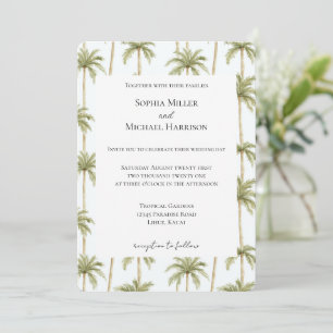 Convite Casamento de Palmeiras de Praia Tropical