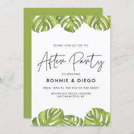 Convite Casamento de palmeiras tropicais verdes após festa
