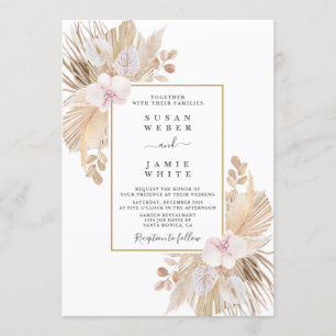 Convite Casamento de Pampas Grass
