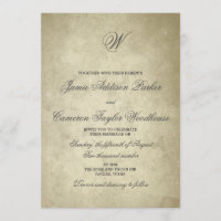 Casamento de papel do vintage simples do monograma