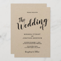 Casamento de Papel Kraft com Script Moderno