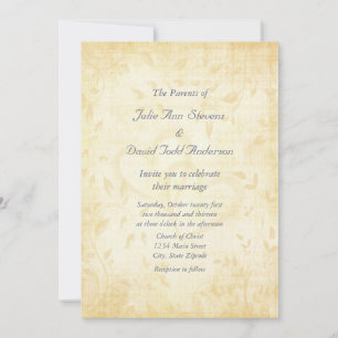 Convite Casamento de Papel Vintage Aged