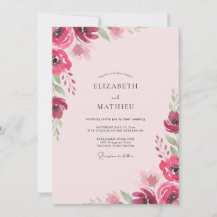 Convite Casamento de Papoula Aguada Magenta