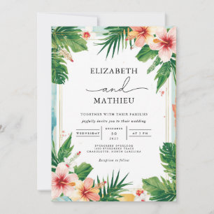Convite Casamento de Paraíso Tropical Floral