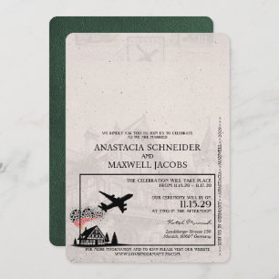 Convite Casamento de Passaporte da Alemanha Verde