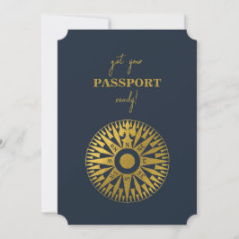 Convite Casamento de Passaporte de Casamento de Destino