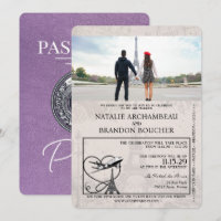 Casamento de Passaporte de Paris lavanda Púrpura