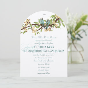 Convite Casamento de Pássaro Azul Teal Aqua Flores Amarela