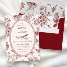 Casamento de pássaro floral Chinoiserie vintage