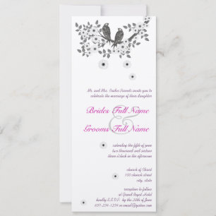 Convite Casamento de Pássaros de Amor da Floresta Encantad