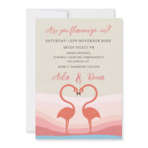 Casamento de Pássaros de Amor Flamingo Divertido