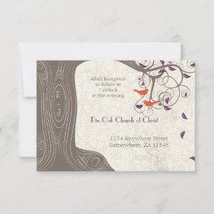 Convite Casamento De Pássaros De Árvores De Árvores De 