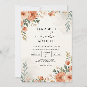 Convite Casamento de Peach Blossom