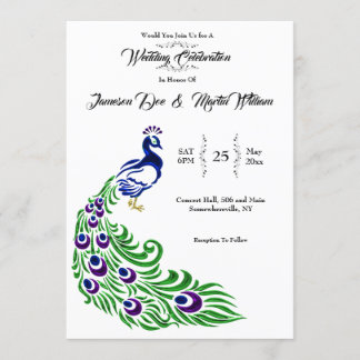 Convite Casamento de Peacock Rico