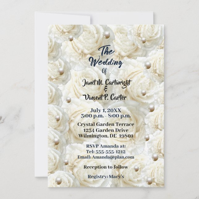 Convite Casamento de Pearl com Rosas de Sangue de Cheio Br (Frente)