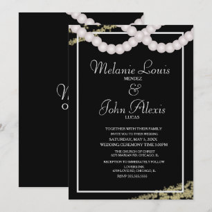 Convite Casamento de Pearl Foil Confetti Fronteiras