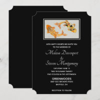 Casamento de Peixe Koi Dourado Elegante