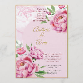 Convite Casamento de Peônia