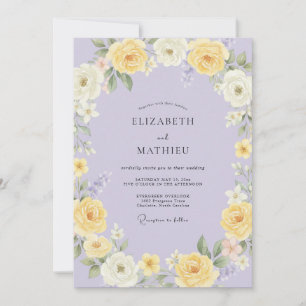 Convite Casamento de Peônia Lavanda Manteiga