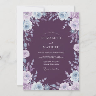 Convite Casamento de Peônia Lavanda Roxa