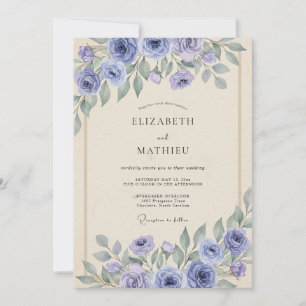 Convite Casamento de Peônia Lilás Pálido Periwinkle