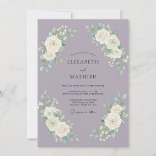 Convite Casamento de Peônia Pintada Rosa Velho