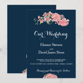 Convite Casamento de peonias florais florais editáveis