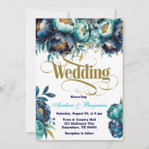 Casamento de Peony de Cor Azul-Marinho Teal