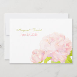 Convite Casamento de Peony Primavera Romance Rosa