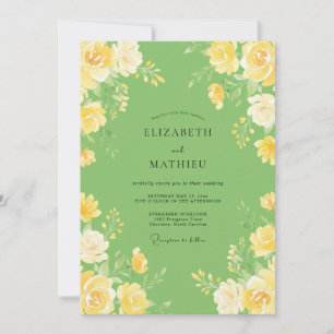 Convite Casamento de Pêra Limão Ranunculus Eucalipto