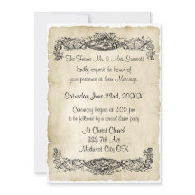 Casamento de Pergaminho de Trabalho de Vintage Ele