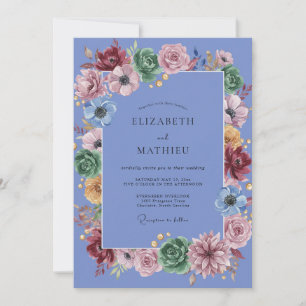 Convite Casamento de Periwinkle Suculento Eucalipto