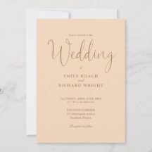 Casamento de Pêssego Suave com Script de Caligrafi