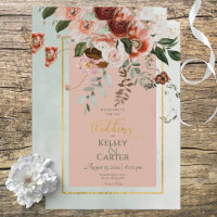 Casamento de Pêssegos e Flores de Ferrugem Verde