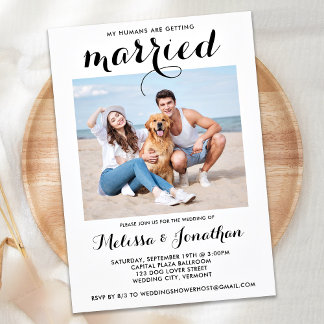 Convite Casamento de Pet Personalizado de Foto Moderno