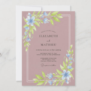 Convite Casamento de Pétala de Periwinkle Mauve Suave