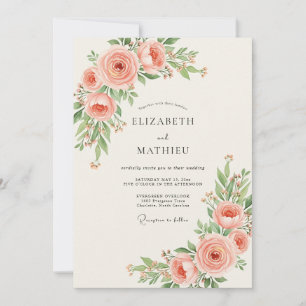 Convite Casamento de Pétala Divina Pêssego