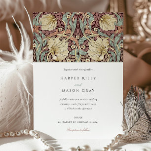 Convite Casamento de Pimpernel Botânico Elegante