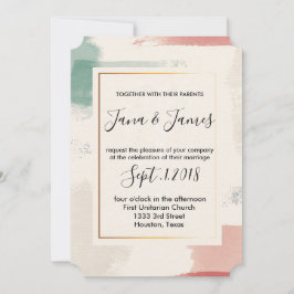 Convite Casamento de Pincel Cachorro Faux Foil