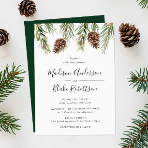 Convite Casamento de Pine Cone de Inverno