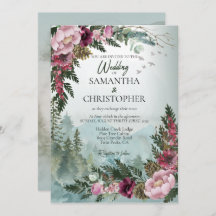 Casamento de Pine Forest Burgundy Dusty Rosa Water