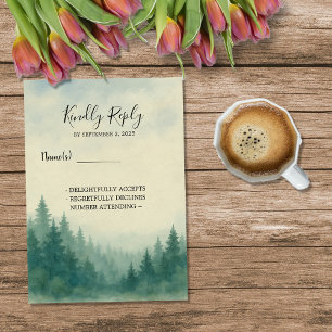 Convite Casamento de pinheiros da árvore d'água RSVP