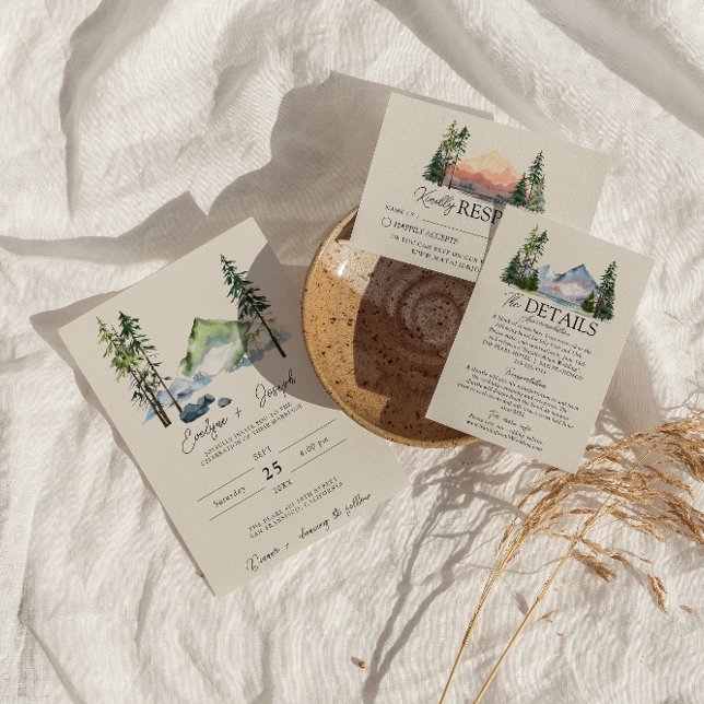 Convite Casamento de Pinheiros de Pinheiros das Montanhas  (Criador carregado)