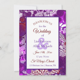 Convite Casamento de Pintura da Turma da Marble Purple Bur