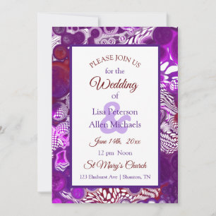 Convite Casamento de Pintura da Turma da Marble Purple Bur