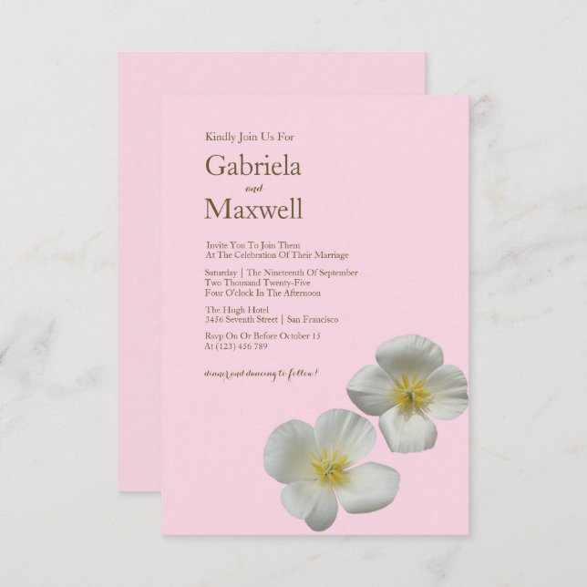 Convite Casamento de pipoca na Califórnia, Beleza Minimali (Frente/Verso)